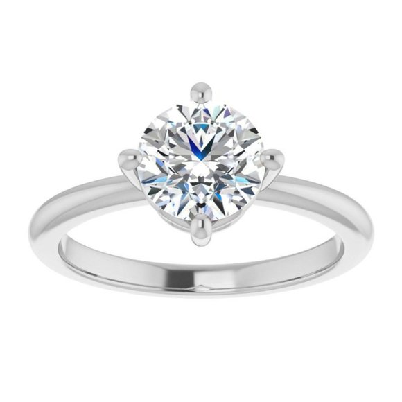 3.0Carat -9.0mm Kite-Set Round Moissanite Solitaire Ring - Picture 1 of 15
